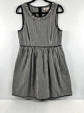 NWT Alexa Chung for Madewell Ruffle Gingham Dress Black White Sz 12 Cottagecore